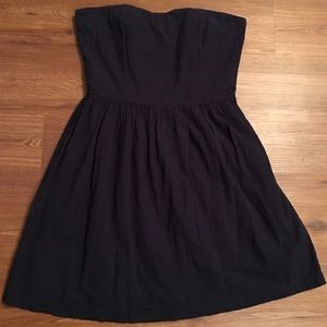 Gap Navy Blue Textured Strapless Dress